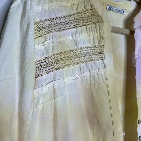 Zara yellow cream tie dye short jumpsuit, M - Picture 14 of 16